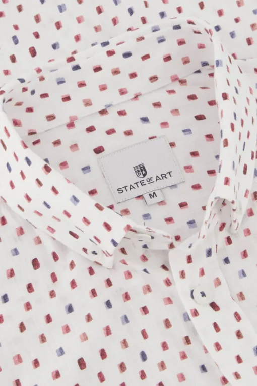 State of Art Outlet^Heren overhemd lm casual wit