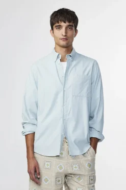NN07 Outlet^Heren overhemd lm casual blauw