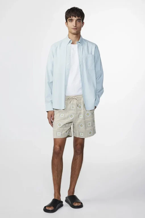 NN07 Outlet^Heren overhemd lm casual blauw