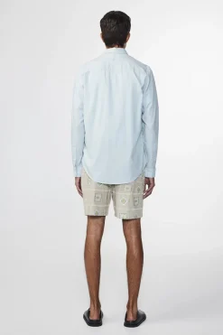 NN07 Outlet^Heren overhemd lm casual blauw