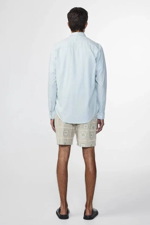 NN07 Outlet^Heren overhemd lm casual blauw