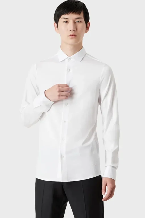 Emporio Armani Outlet^Heren overhemd lm casual wit