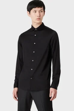 Emporio Armani Outlet^Heren overhemd lm casual zwart