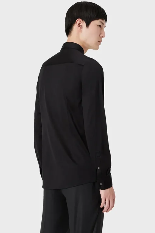 Emporio Armani Outlet^Heren overhemd lm casual zwart