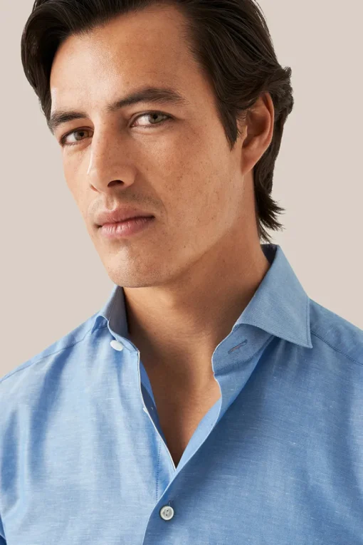 Eton Luxury|Overhemden^Heren overhemd lm dressual blauw