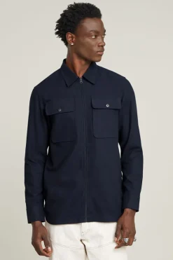 G-Star Jeans & Casuals|Overshirts^Heren overshirt blauw