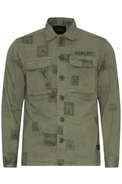 Replay Outlet^Heren overshirt groen