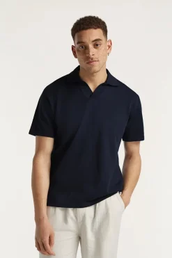 Denham Jeans & Casuals|T-shirts & Polo's^Heren polo korte mouw blauw