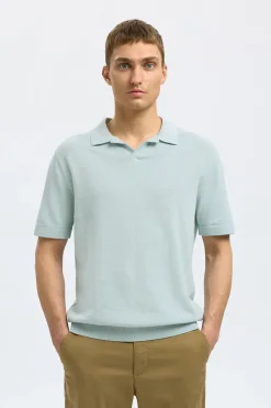 Selected Jeans & Casuals|T-shirts & Polo's^Heren polo korte mouw blauw