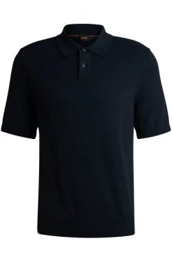 Boss Orange Jeans & Casuals|T-shirts & Polo's^Heren polo korte mouw blauw