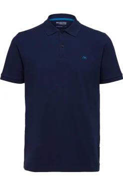 Selected Jeans & Casuals|T-shirts & Polo's^Heren polo korte mouw blauw