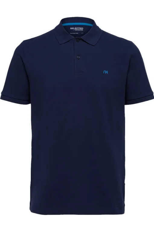 Selected Jeans & Casuals|T-shirts & Polo's^Heren polo korte mouw blauw