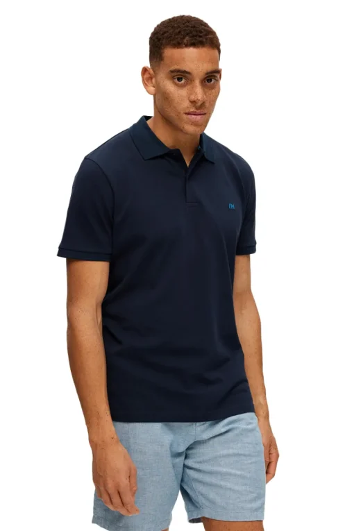 Selected Jeans & Casuals|T-shirts & Polo's^Heren polo korte mouw blauw