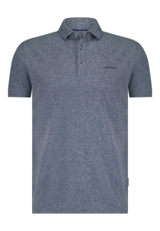State of Art Modern Classics|T-shirts & Polo's^Heren polo korte mouw blauw