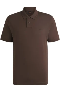 Boss Orange Jeans & Casuals|T-shirts & Polo's^Heren polo korte mouw bruin