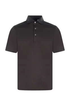 Per Venti Luxury|T-shirts & Polo's^Heren polo korte mouw bruin