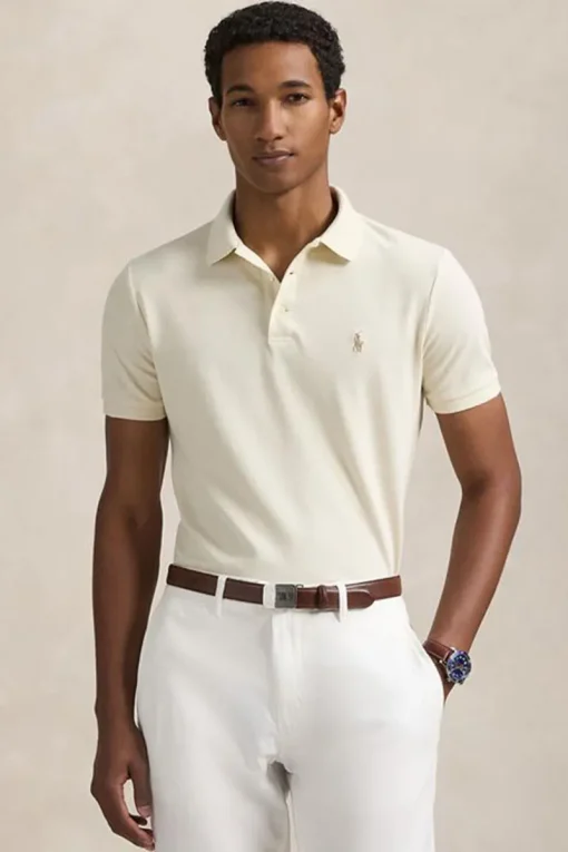 Polo Ralph Lauren Designer|T-shirts & Polo's^Heren polo korte mouw ecru