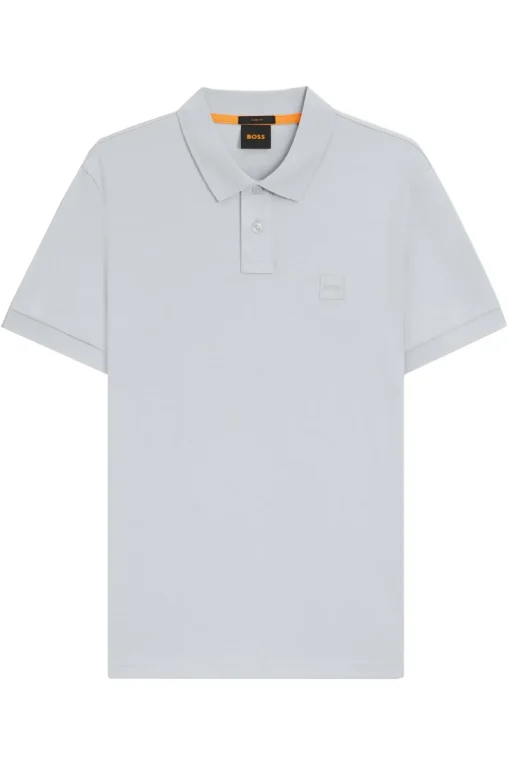 Boss Orange Jeans & Casuals|T-shirts & Polo's^Heren polo korte mouw grijs