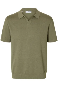 Selected Jeans & Casuals|T-shirts & Polo's^Heren polo korte mouw groen