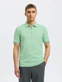 Selected Jeans & Casuals|T-shirts & Polo's^Heren polo korte mouw groen