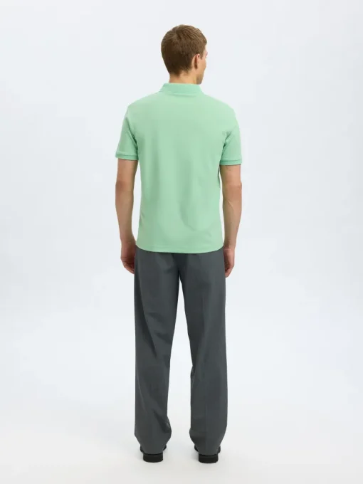 Selected Jeans & Casuals|T-shirts & Polo's^Heren polo korte mouw groen