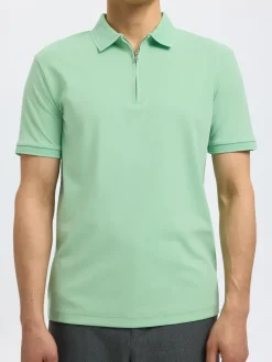 Selected Jeans & Casuals|T-shirts & Polo's^Heren polo korte mouw groen