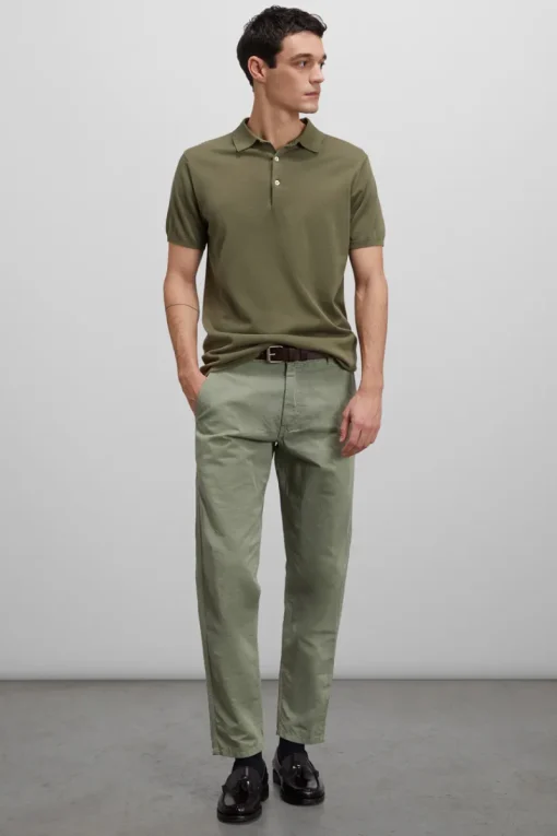 Aspesi Designer|T-shirts & Polo's^Heren polo korte mouw groen