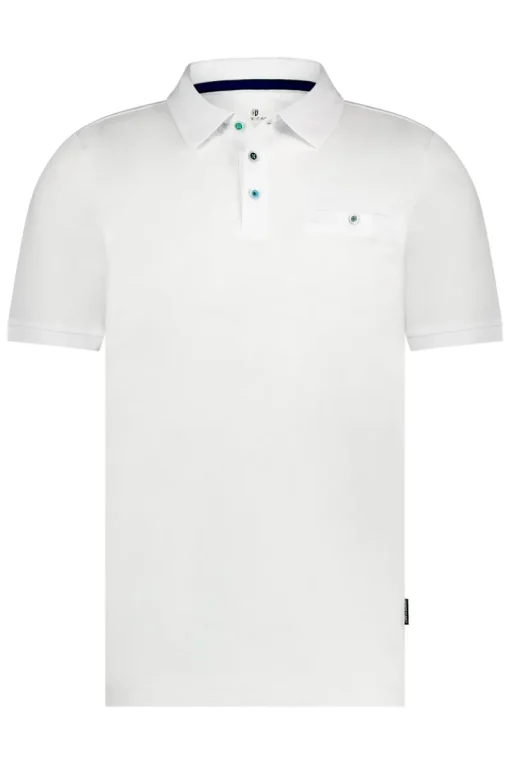State of Art Modern Classics|T-shirts & Polo's^Heren polo korte mouw wit