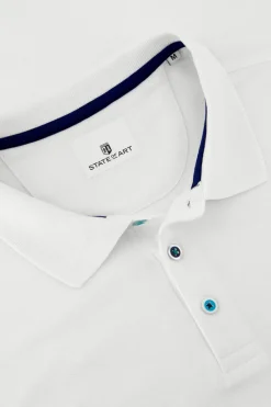 State of Art Modern Classics|T-shirts & Polo's^Heren polo korte mouw wit