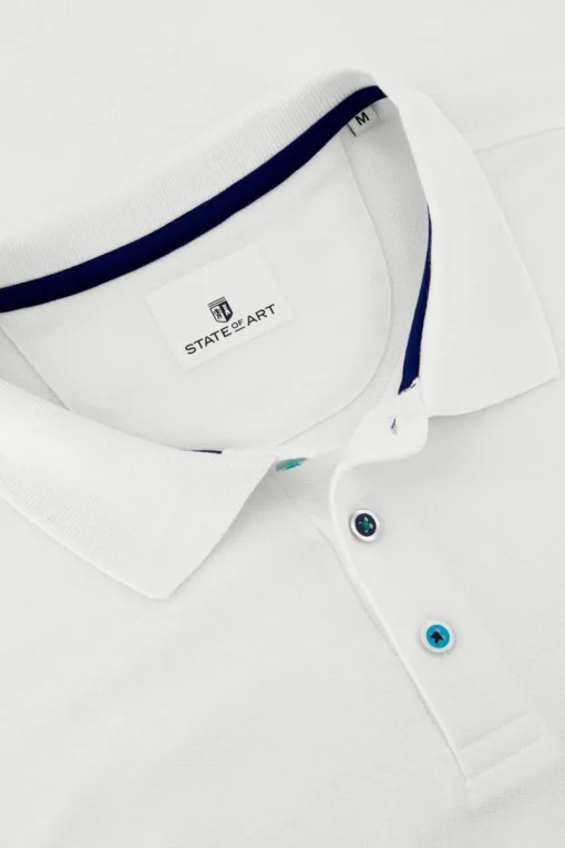 State of Art Modern Classics|T-shirts & Polo's^Heren polo korte mouw wit