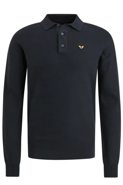 PME Legend Jeans & Casuals|T-shirts & Polo's^Heren polo lange mouw blauw