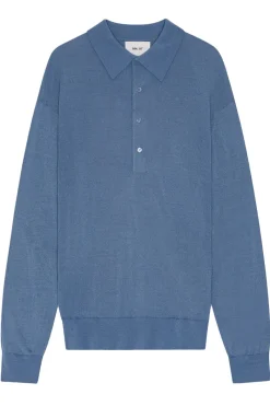 NN07 Outlet^Heren polo lange mouw blauw