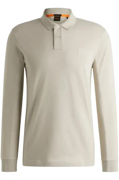 Boss Orange Jeans & Casuals|T-shirts & Polo's^Heren polo lange mouw bruin