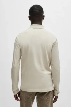 Boss Orange Jeans & Casuals|T-shirts & Polo's^Heren polo lange mouw bruin