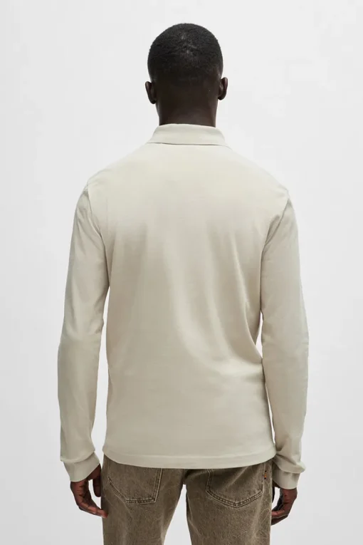 Boss Orange Jeans & Casuals|T-shirts & Polo's^Heren polo lange mouw bruin