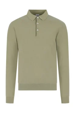 Aspesi Outlet^Heren polo lange mouw groen