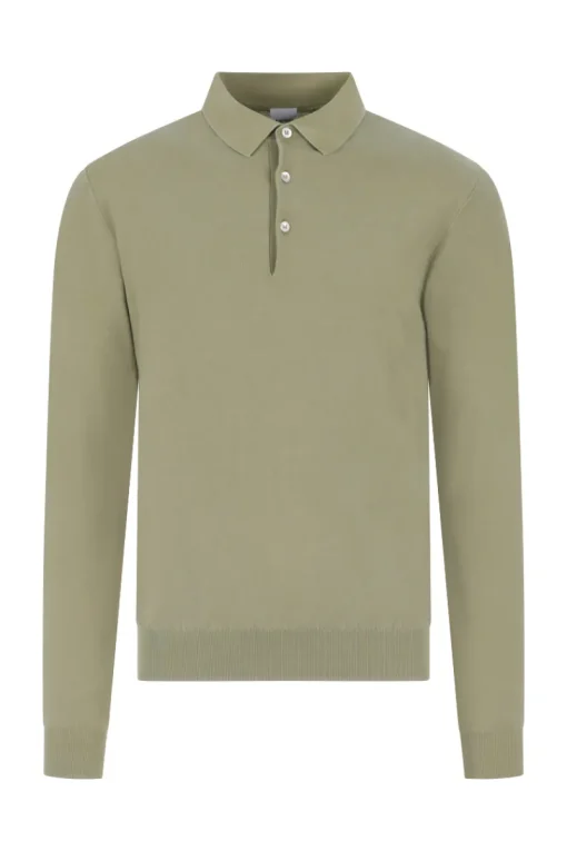 Aspesi Outlet^Heren polo lange mouw groen