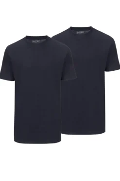Slater Jeans & Casuals|T-shirts & Polo's^Heren t-shirt kortemouw blauw