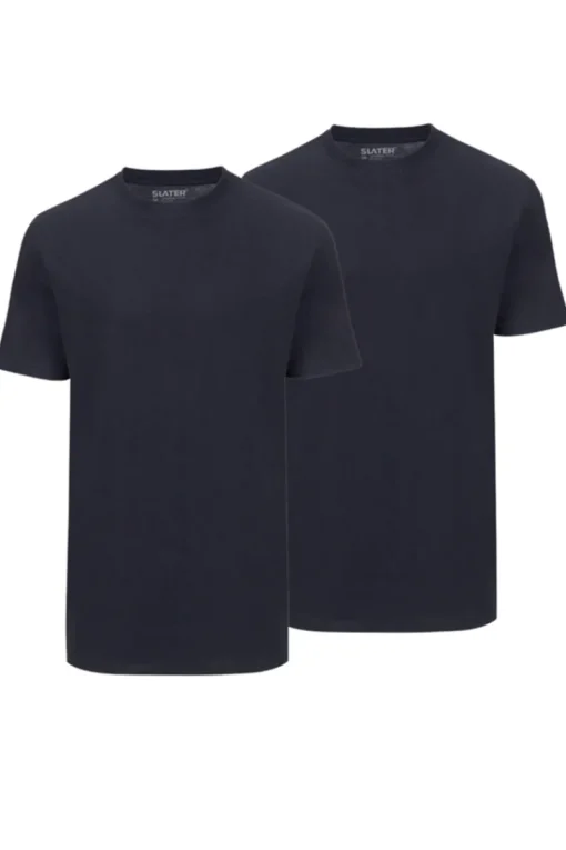 Slater Jeans & Casuals|T-shirts & Polo's^Heren t-shirt kortemouw blauw
