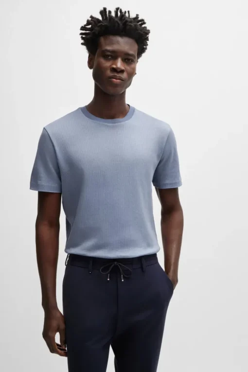 Boss Black Luxury|T-shirts & Polo's^Heren t-shirt kortemouw blauw