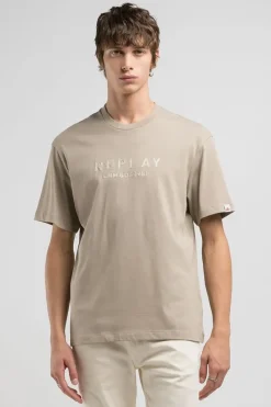 Replay Jeans & Casuals|T-shirts & Polo's^Heren t-shirt kortemouw bruin