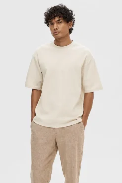 Selected Jeans & Casuals|T-shirts & Polo's^Heren t-shirt kortemouw bruin