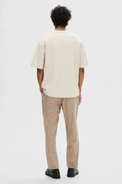 Selected Jeans & Casuals|T-shirts & Polo's^Heren t-shirt kortemouw bruin