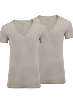 Slater Jeans & Casuals|T-shirts & Polo's^Heren t-shirt kortemouw bruin