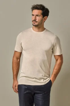 Profuomo Modern Classics|T-shirts & Polo's^Heren t-shirt kortemouw bruin