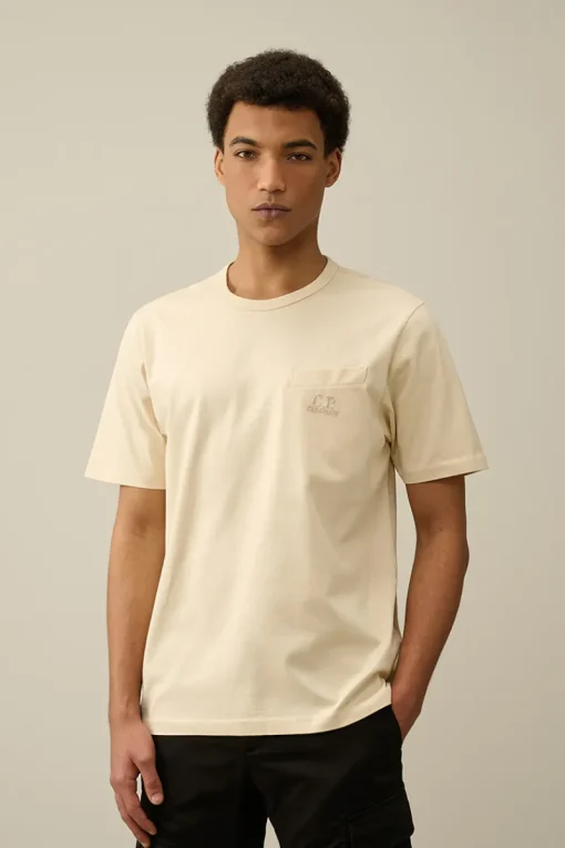 C.P. Company Designer|T-shirts & Polo's^Heren t-shirt kortemouw ecru