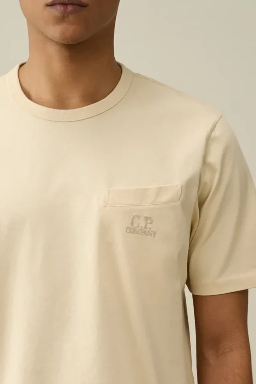 C.P. Company Designer|T-shirts & Polo's^Heren t-shirt kortemouw ecru