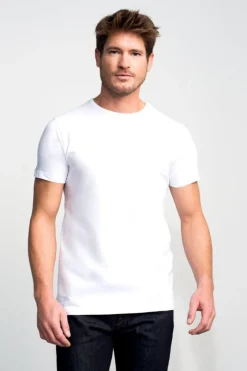 Slater Jeans & Casuals|T-shirts & Polo's^Heren t-shirt kortemouw wit