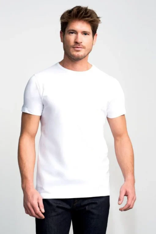 Slater Jeans & Casuals|T-shirts & Polo's^Heren t-shirt kortemouw wit