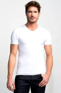 Slater Jeans & Casuals|T-shirts & Polo's^Heren t-shirt kortemouw wit